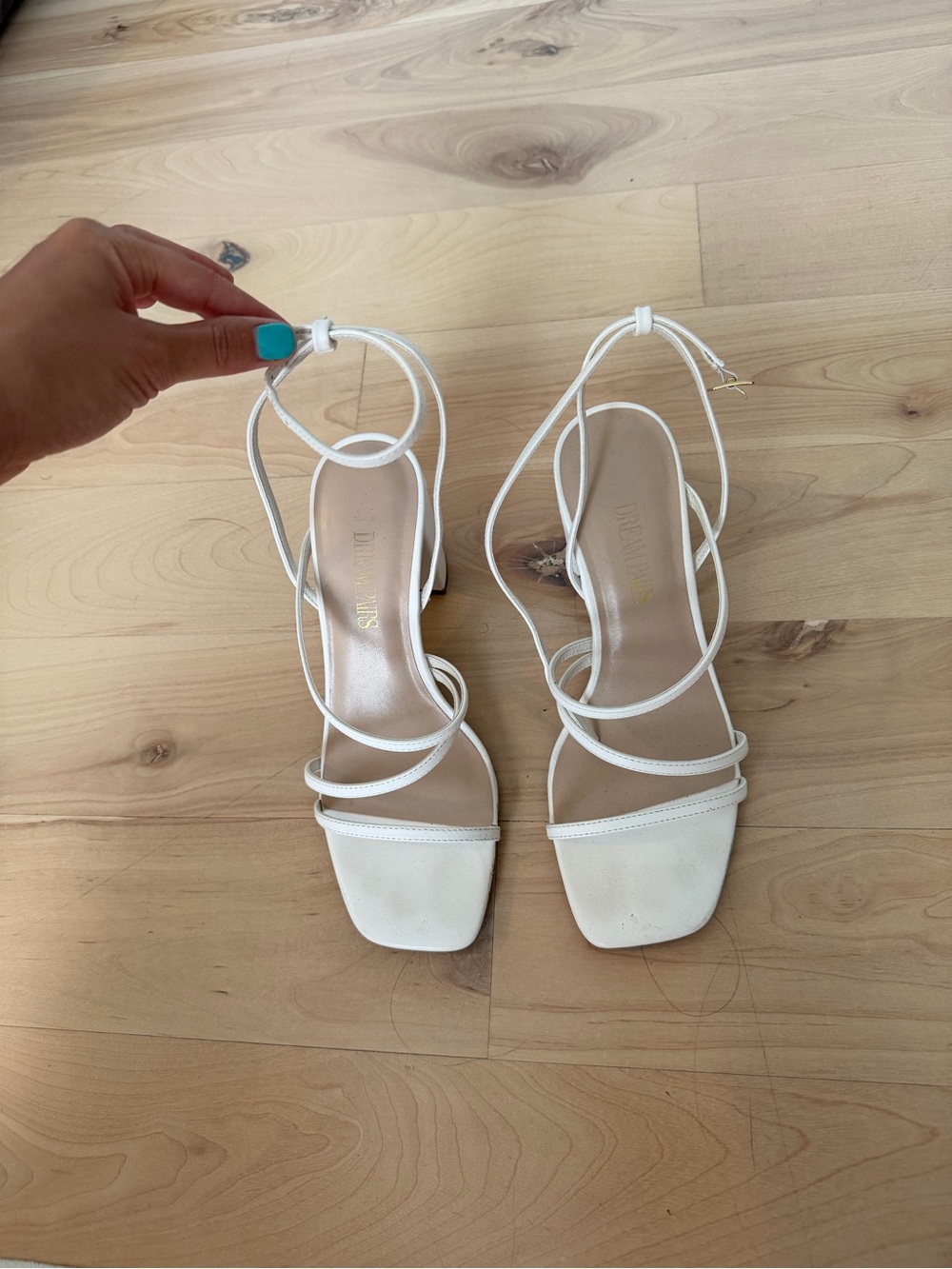 White Strappy Square-Toe Women's Sandals